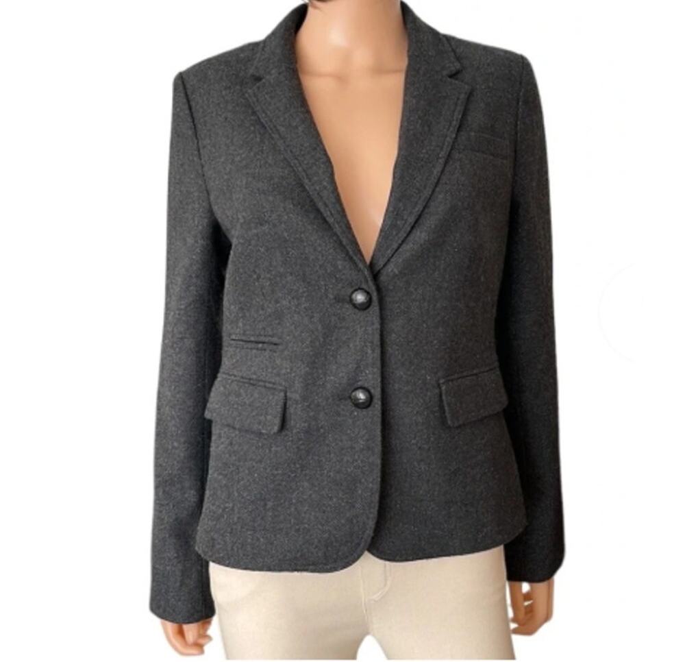 Banana Republic Blazer Schoolboy Wool Sz 6 Herringbone Office Career